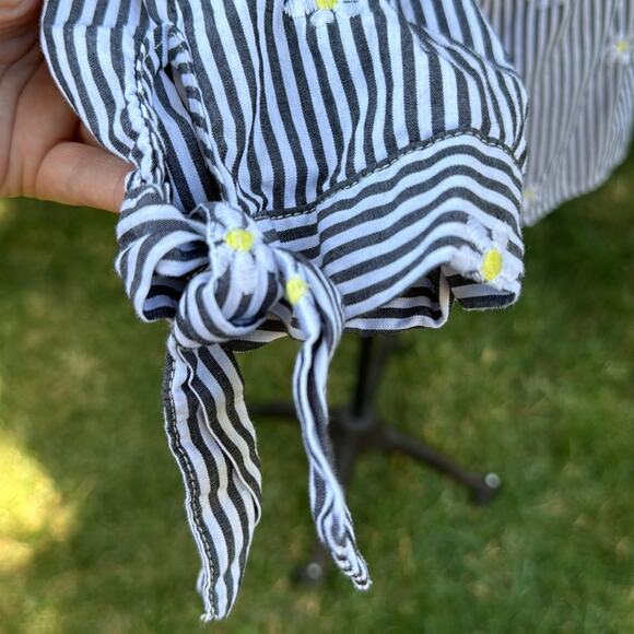 Marc New York Andrew Marc 3/4 Sleeve Button-Down Striped Daisy’s Women’s Small - Picture 4 of 9